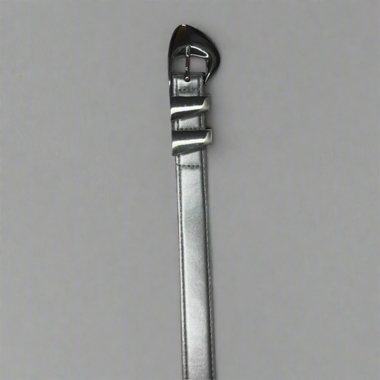 حزام مشبك فضي مصقول