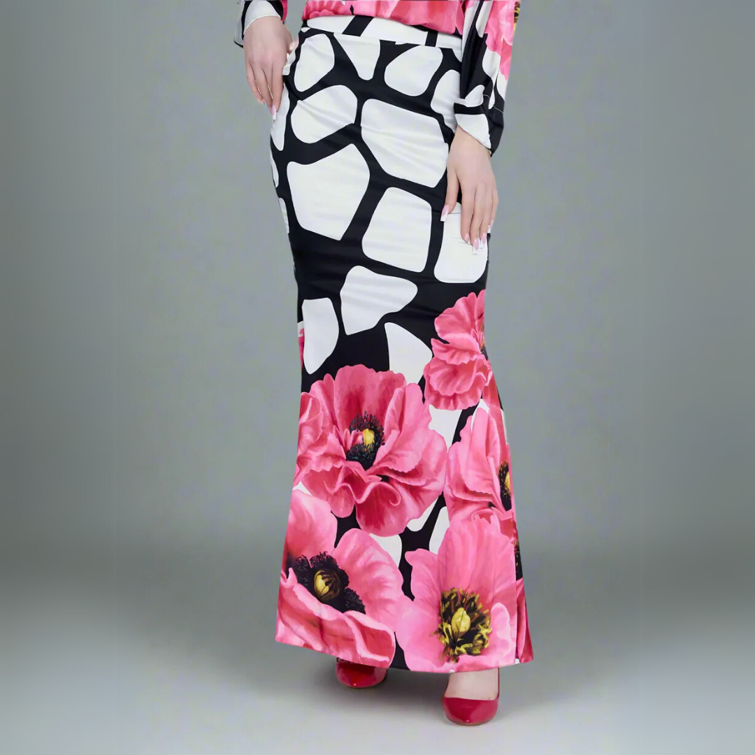 The Artistic Floral & Abstract Print Maxi Skirt
