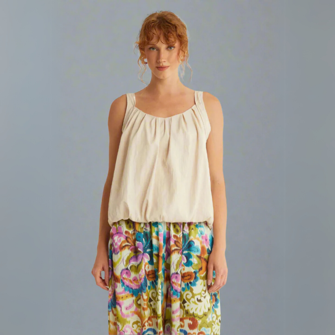 Sleeveless Off-White Blouse