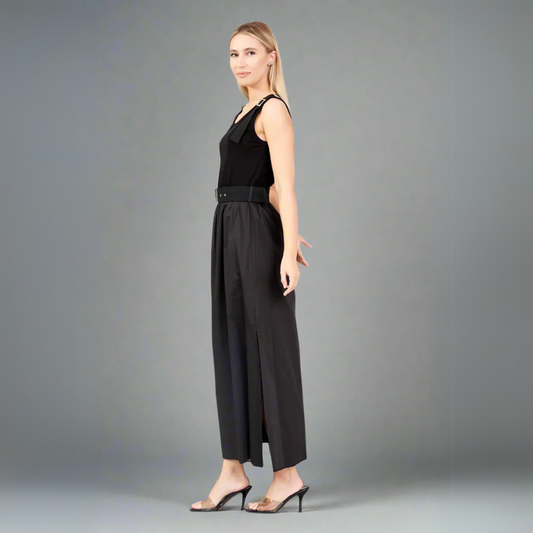 The Modern Belted Maxi Dress - Black