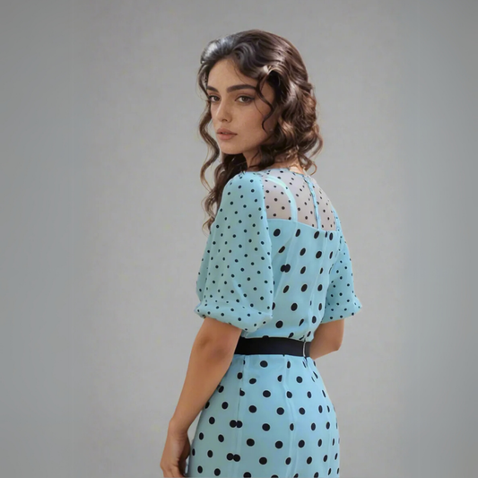 The Polka Dot Tiered Midi Dress