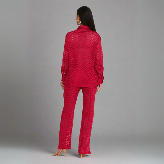 طقم وردي من قطعتين