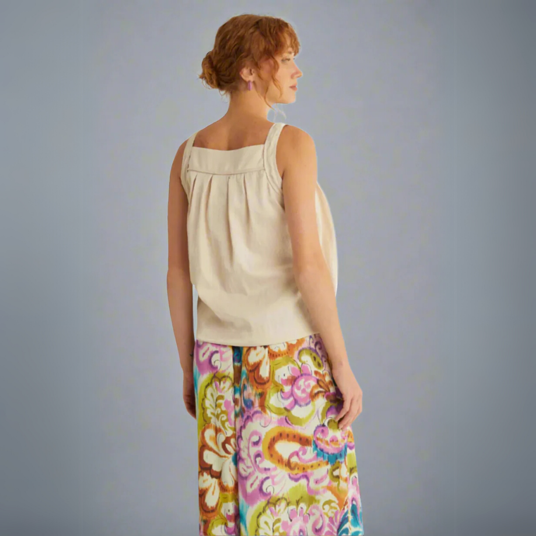 Sleeveless Off-White Blouse