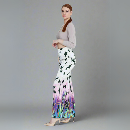 تنورة ماكسي بطبعة تجريدية متدرجة