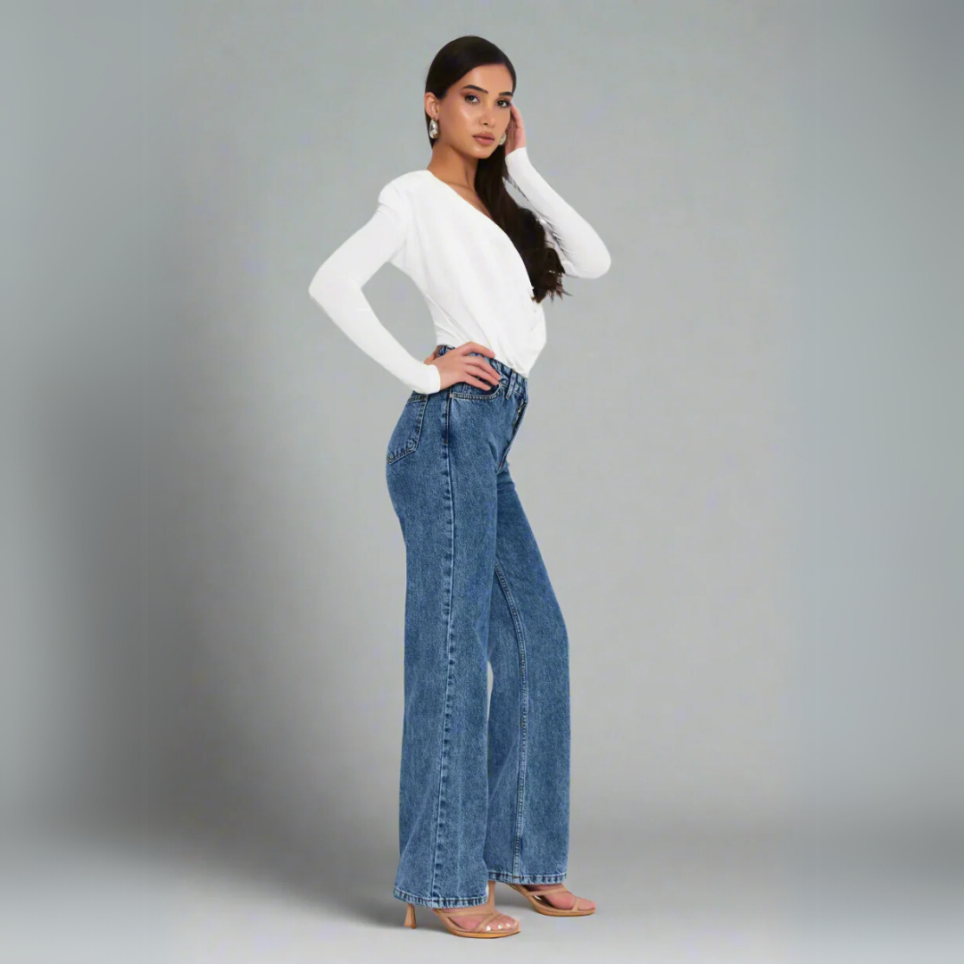 The Elegant Draped Wrap Bodysuit - White