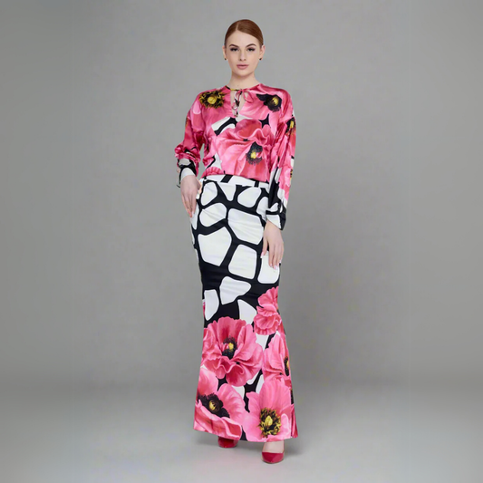 The Artistic Floral & Abstract Print Maxi Skirt
