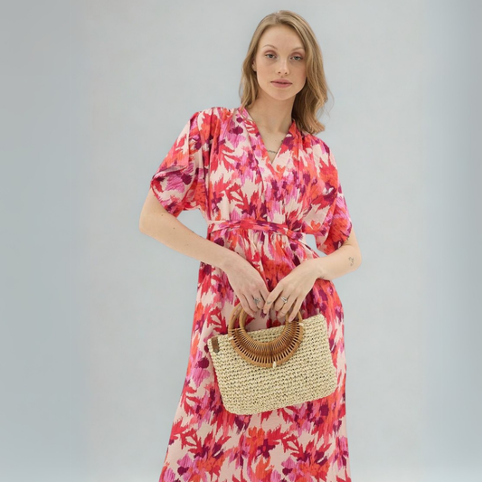 The Abstract Floral Print Midi Dress