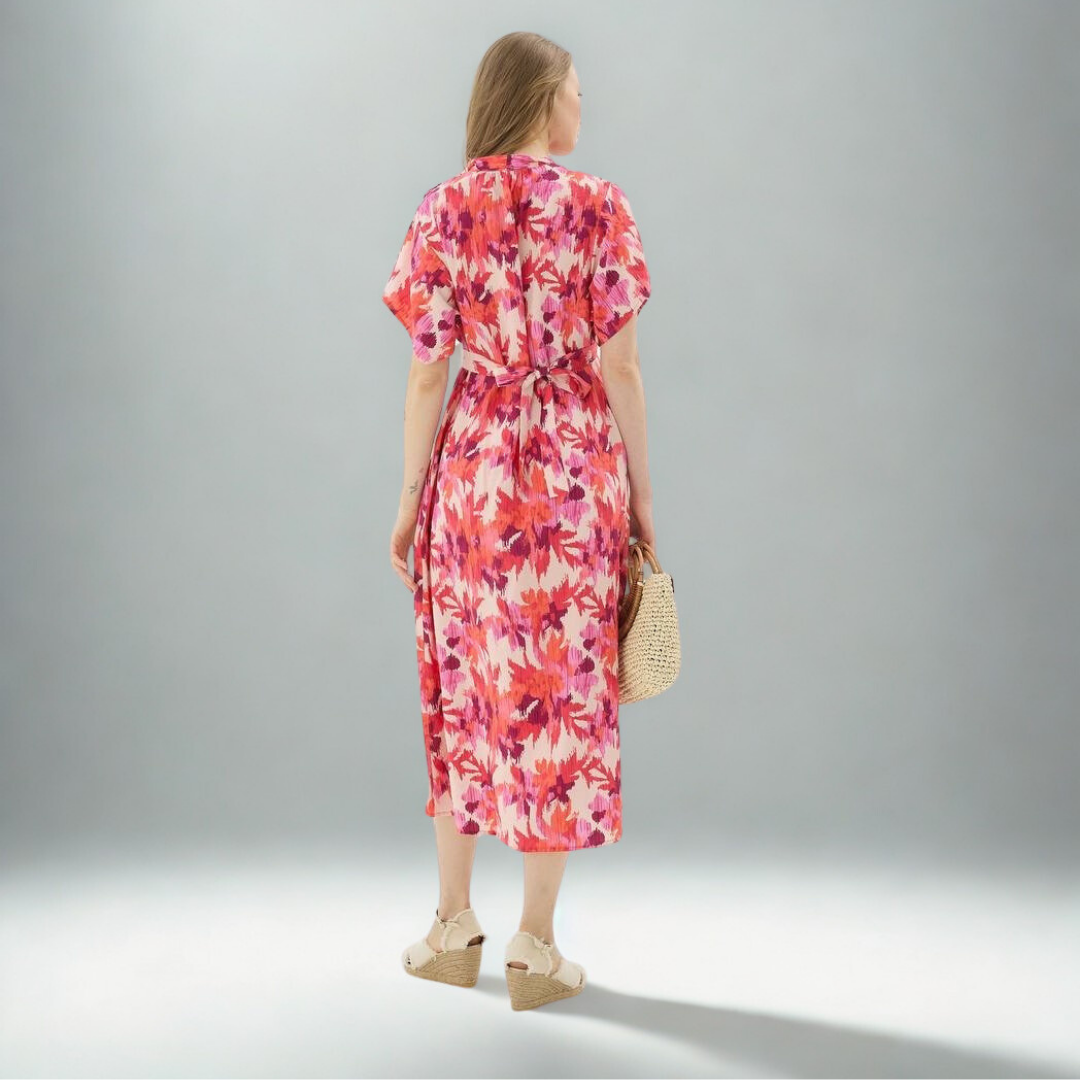 The Abstract Floral Print Midi Dress