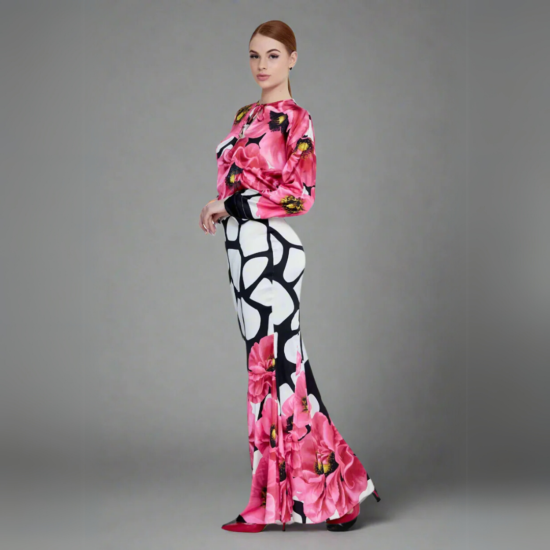 The Artistic Floral & Abstract Print Maxi Skirt