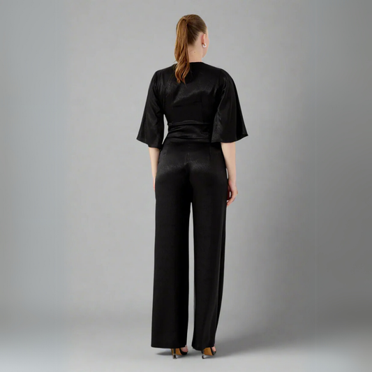 The Lustrous Draped V-Neck Kimono Blouse Top