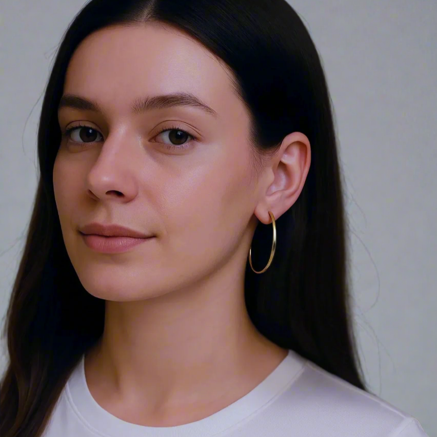 The Classic Slim Hoop Earrings - Gold