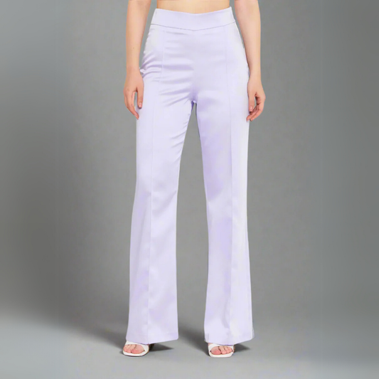 The High-Waisted Flared Lavender Trousers