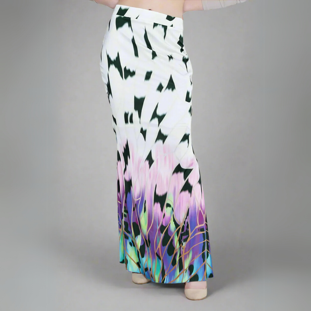 The Gradient Abstract Print Maxi Skirt