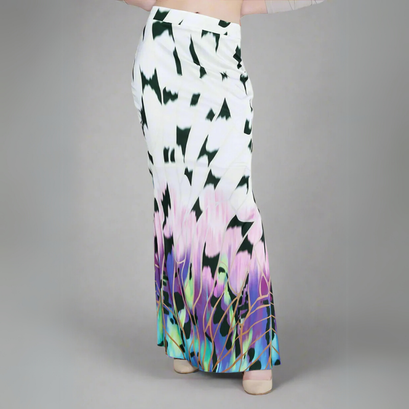 The Gradient Abstract Print Maxi Skirt