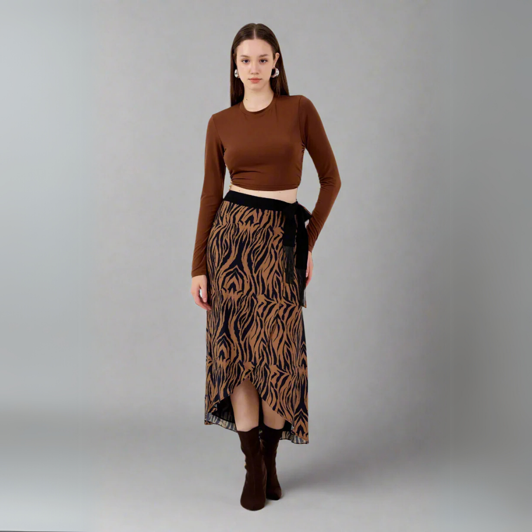 The Zebra Print Asymmetrical Wrap Skirt