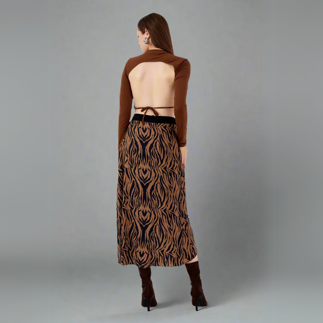 The Zebra Print Asymmetrical Wrap Skirt