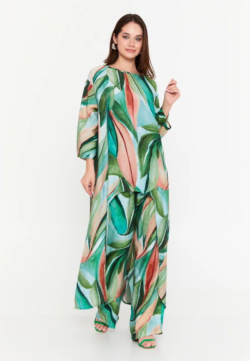 The Patterned Linen-Blend Two-Piece Set