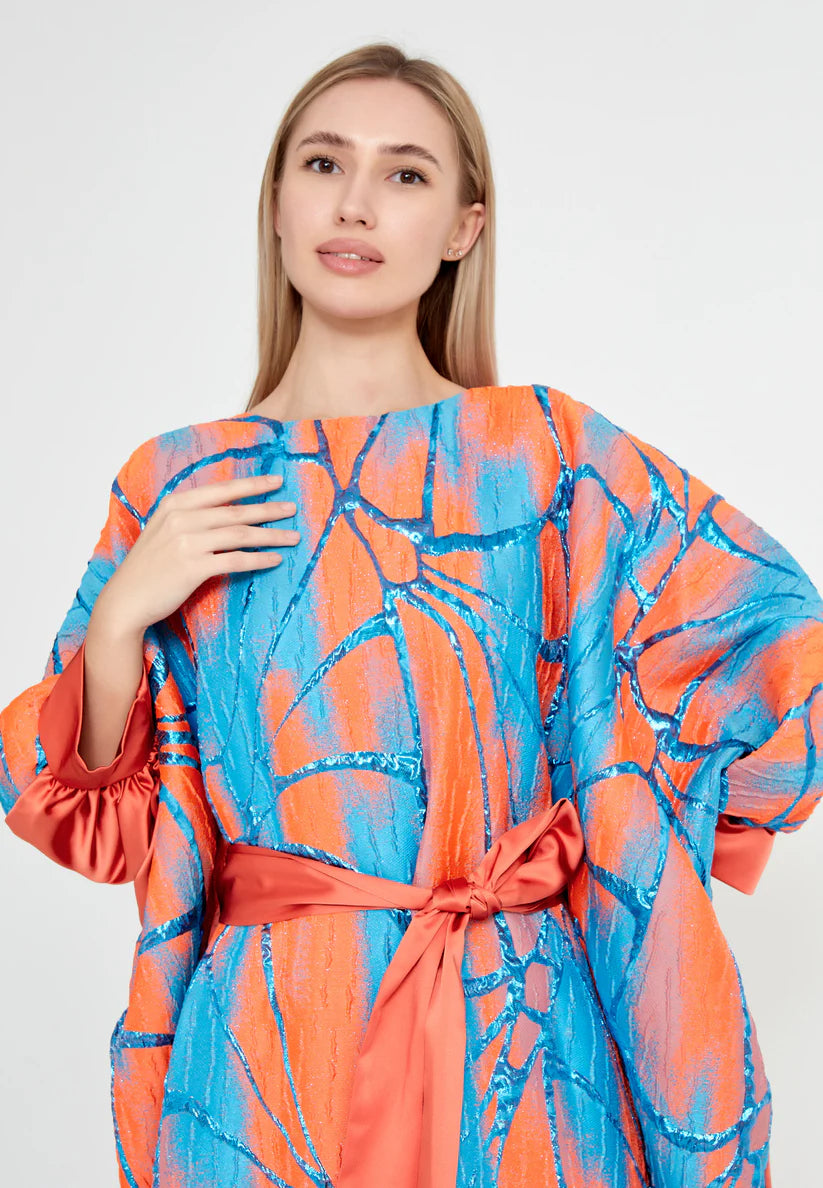 The Radiant Breeze Printed Polyester Abaya