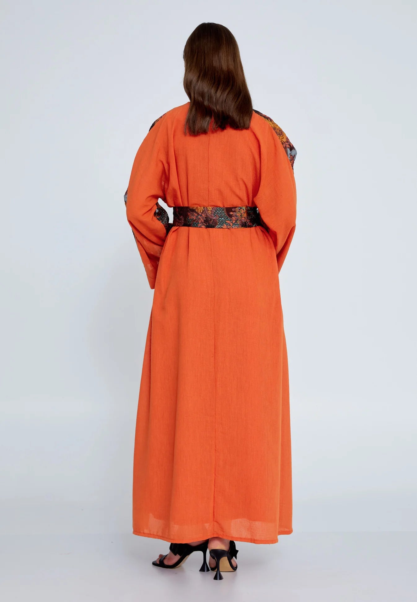 The Floral Tulle Overlay Abaya Set