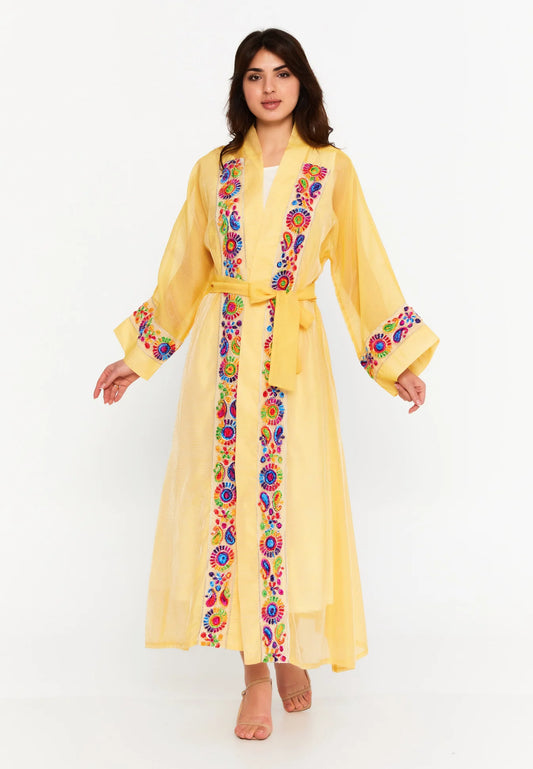 The Embroidered Floral Medallion Abaya